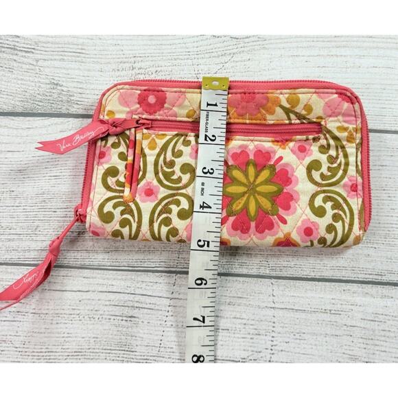 Vera Bradley Folkloric Zip-Around Wallet Pink Orange 8” - Picture 5 of 6